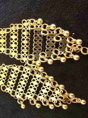 Chic Long Boho Gold Filigree Dangle Earrings Bohemian Party Ear Drops